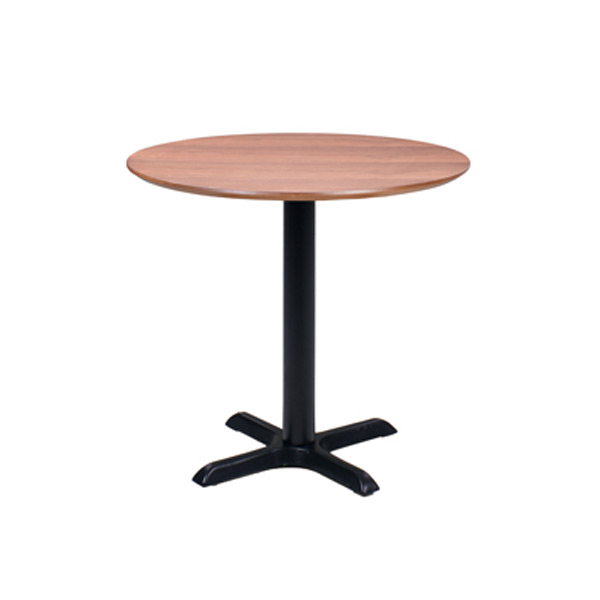 32” Round Walnut Café Table with Black Base