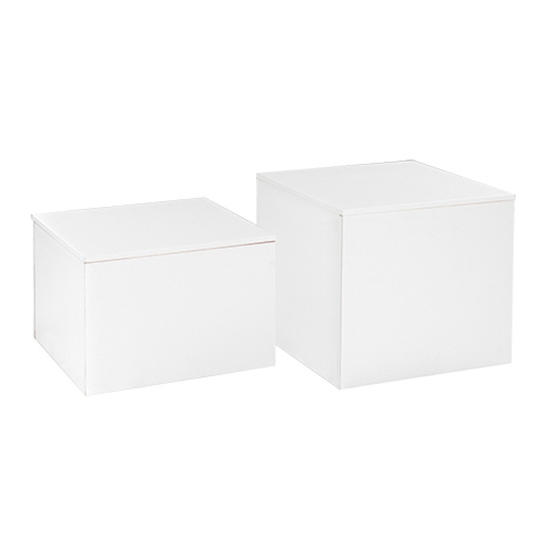 Cube End Table - White
